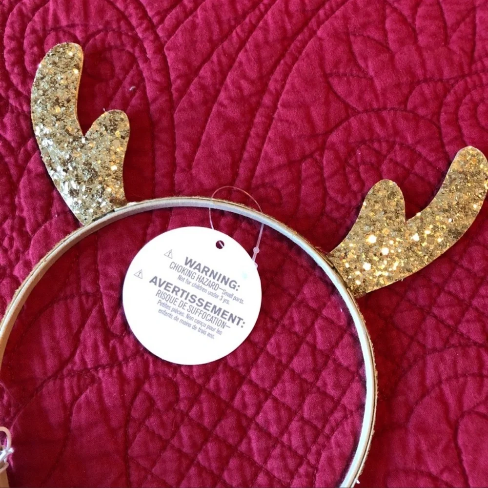 *RELISTED* NWT Gymboree Gold Glitter Reindeer Headband - Picture 4 of 6